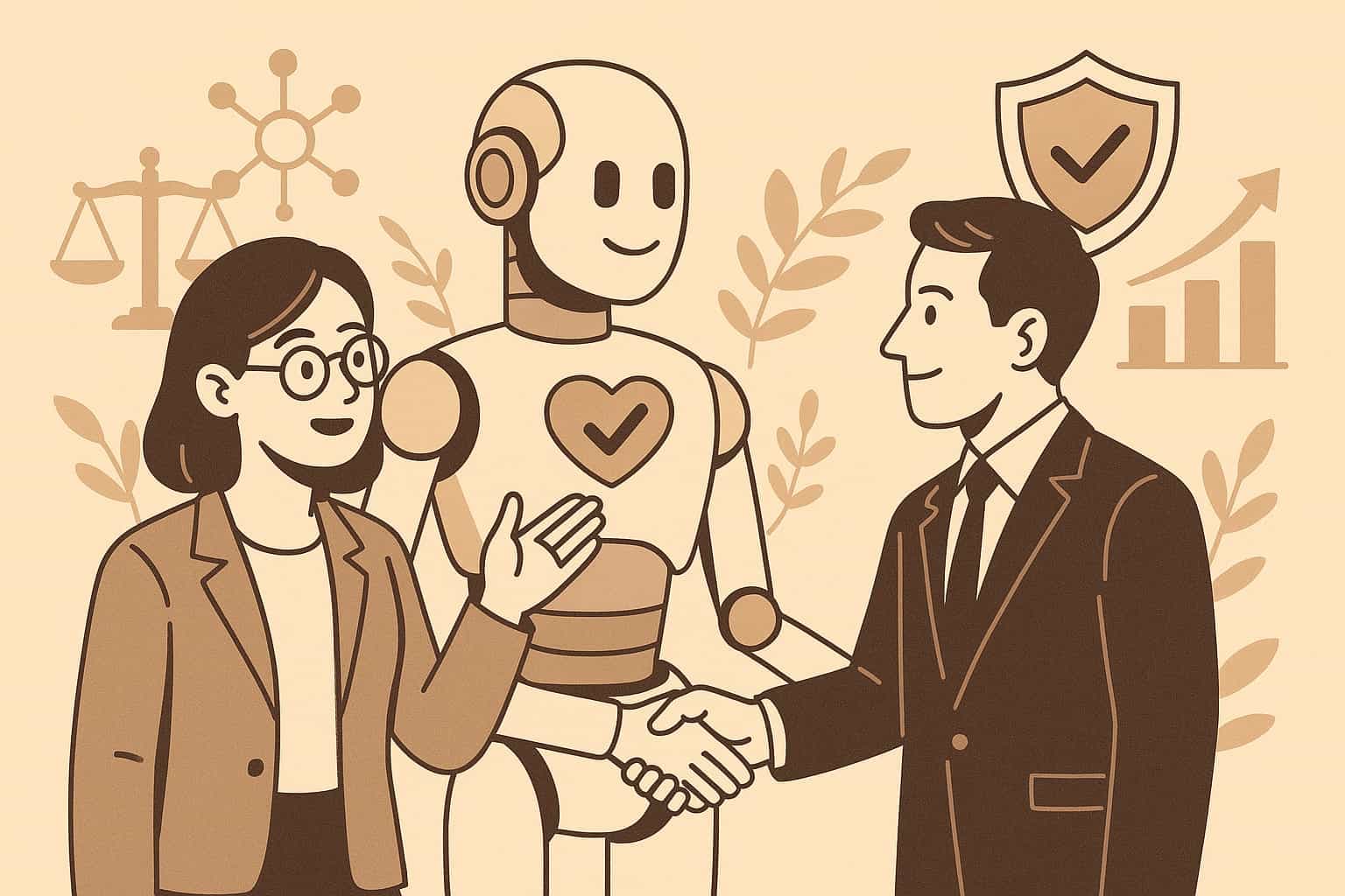 AI with ethics and rule interacting with humans